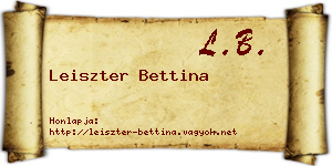Leiszter Bettina névjegykártya
